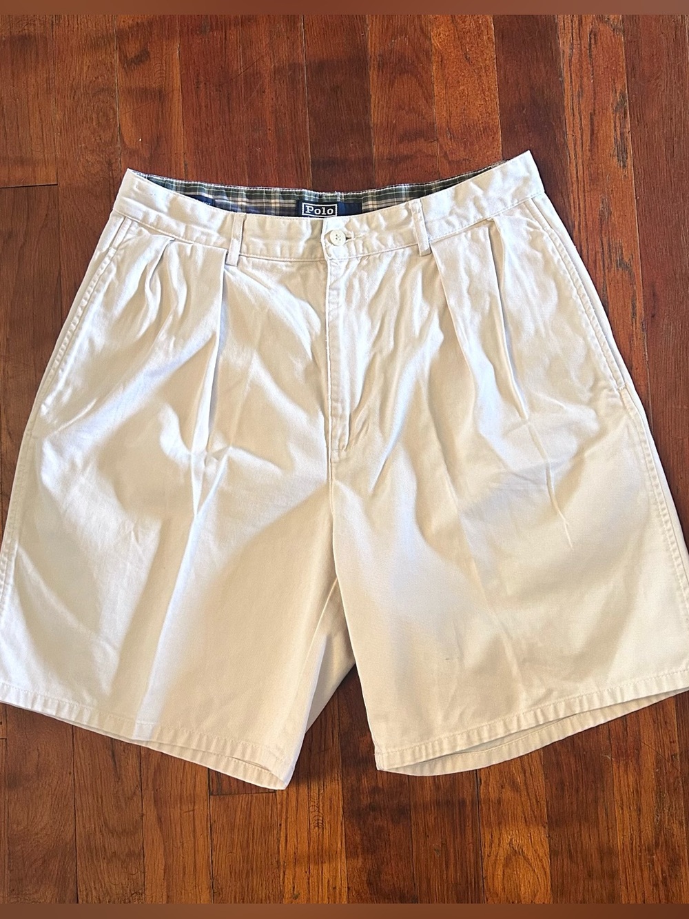 Vintage Polo Ralph Lauren The Classic Golf Short Crest Logo Tan 8in Shorts 29